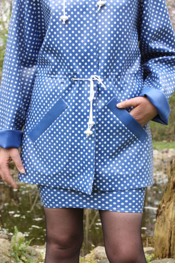 Damen Latex Regenjacke mit Colour Print, Materialstärke 0,8 mm