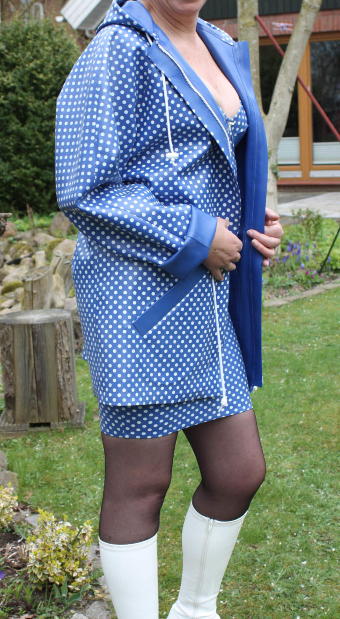 Damen Latex Regenjacke mit Colour Print, Materialstärke 0,8 mm