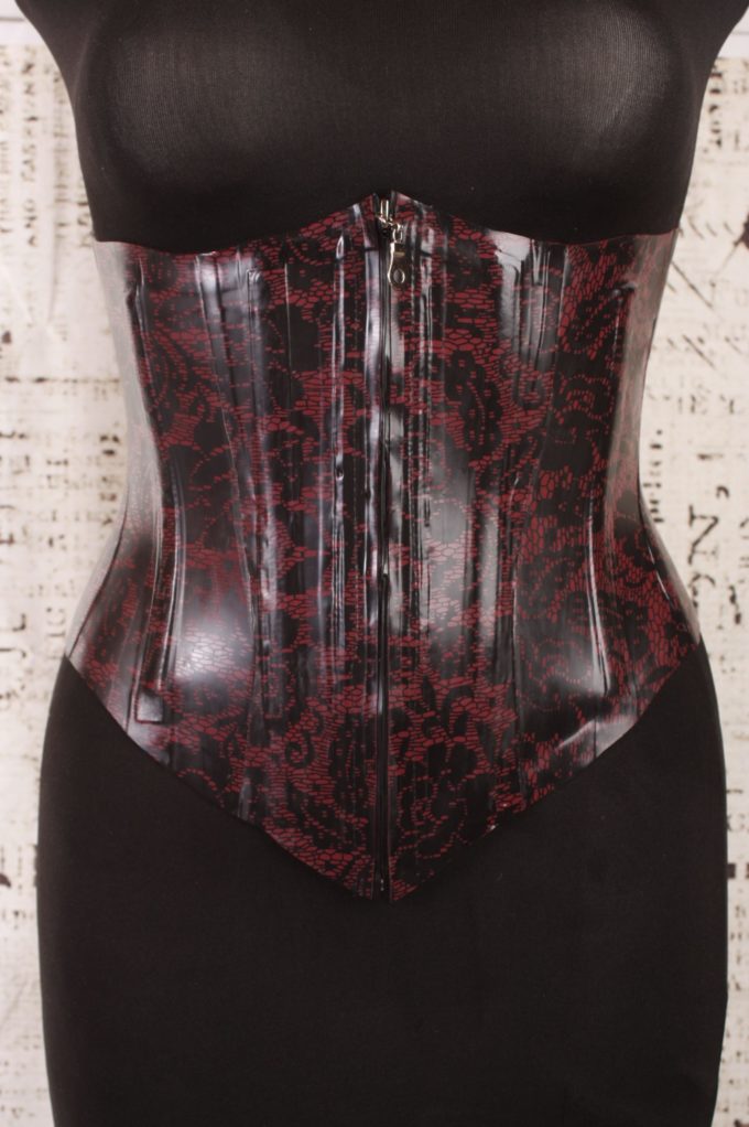 Latex Korsett in extravaganter Druckoptik