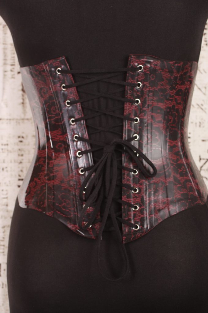 Latex Korsett in extravaganter Druckoptik