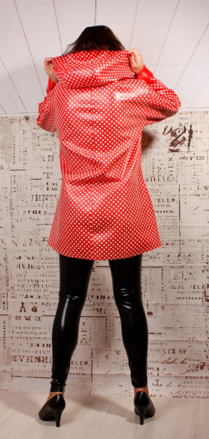 Damen Latex Regenjacke mit Colour Print