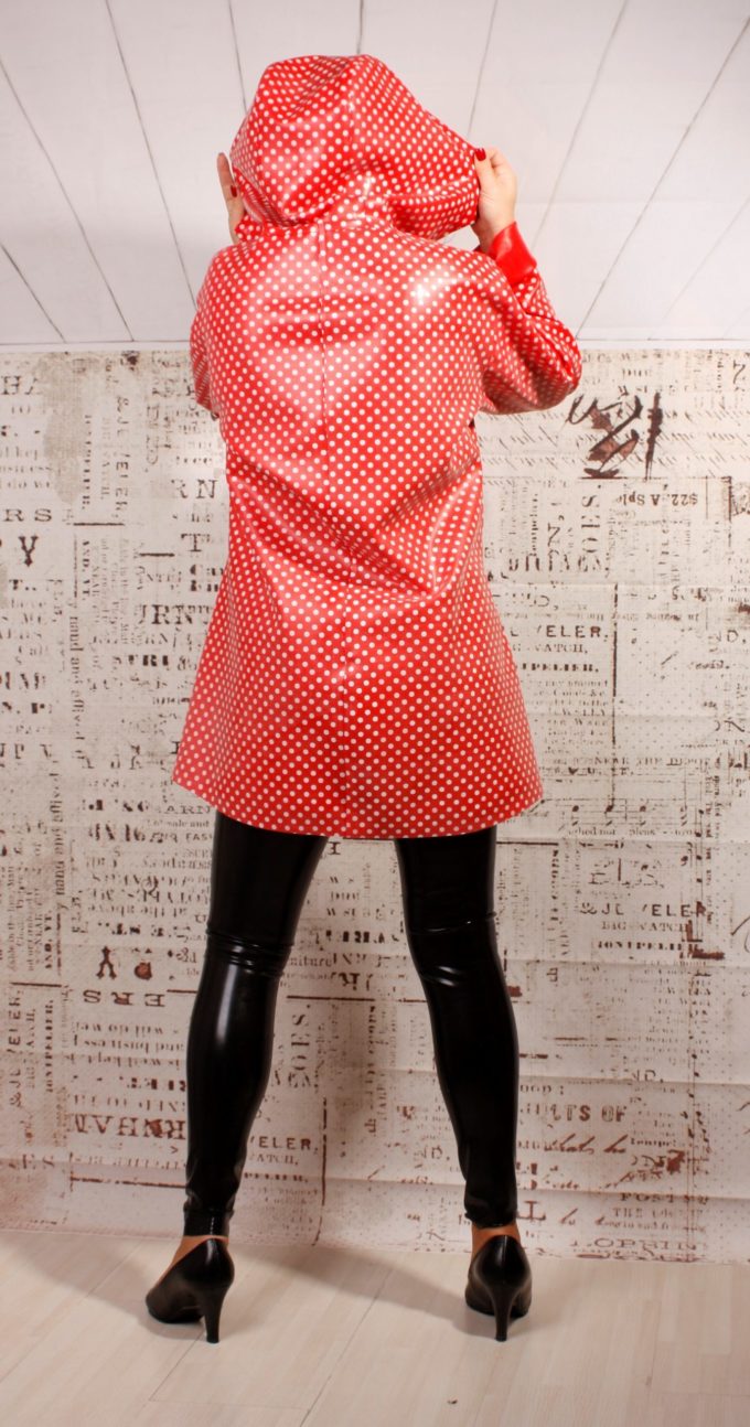 Damen Latex Regenjacke mit Colour Print