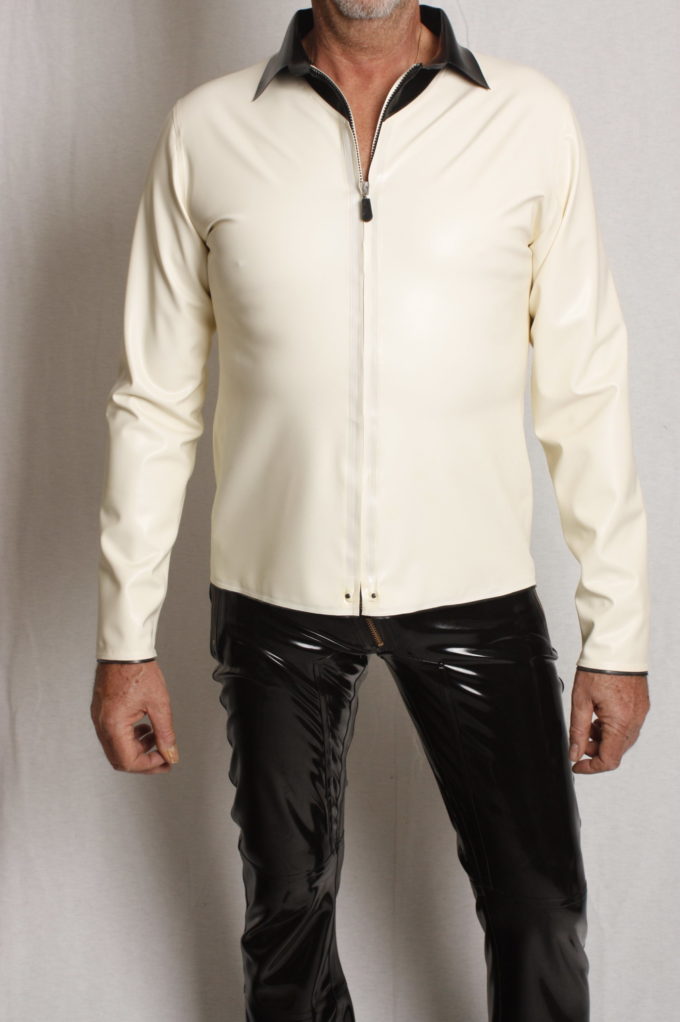 Latex Langarmhemd, verdeckter Front-RV