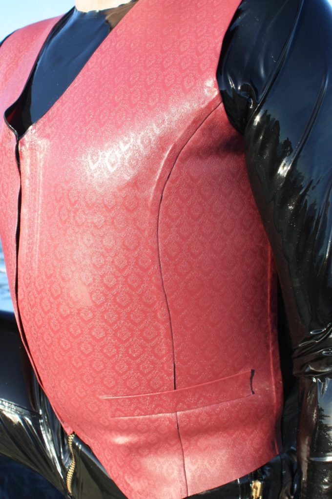 Latex Herrenkorsett - in Rautenoptik