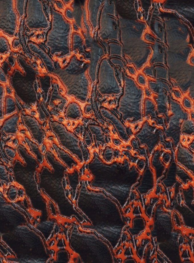 Latex Meterware Strukturlatex-Lava, Stärke ca. 0,6 mm, 80 x 150 cm, Kupfer / schwarz