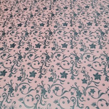 Latex-Meterware in Foral Printoptik , Baby Pink/Rosa  ca. 0,40m ,  180 x 70 cm